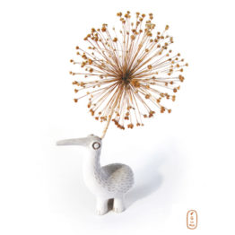 Carte Bestiaire sculpture fleur séchée