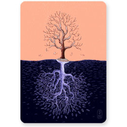 Carte-dessin-surréaliste-en-couleur-arbre-et-son-reflet-onirique opti